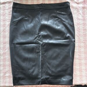 Black Leather Pencil Skirt